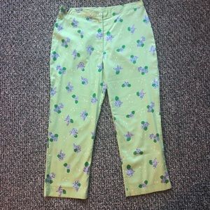 Lilly Pulitzer Vintage Green Floral Capri